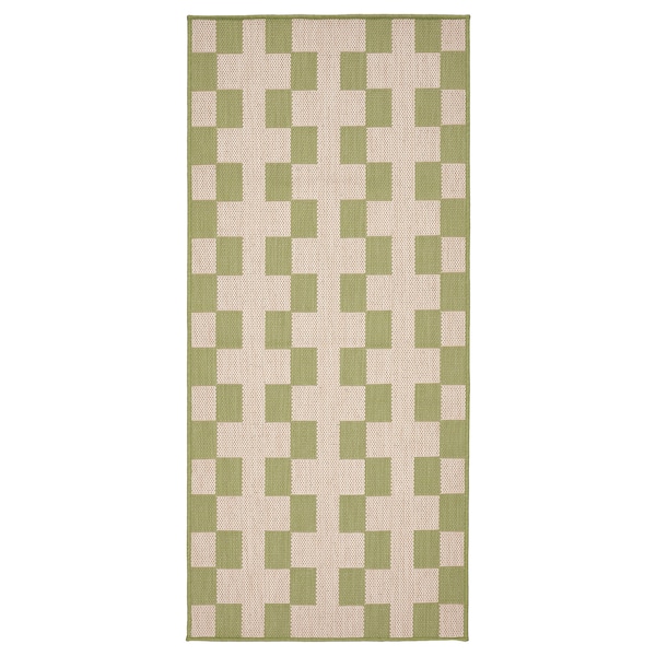 IKEA GÅNGSTIG kitchen mat, flatwoven green/off-white, 2\'4 inx5\'3 in , IKEA Sale | 97625HXZB