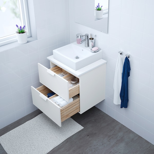 IKEA GODMORGON Sink cabinet with 2 drawers, white, 23  5/8x18  1/2x22  7/8 in , IKEA Sale | 16485ZMJV