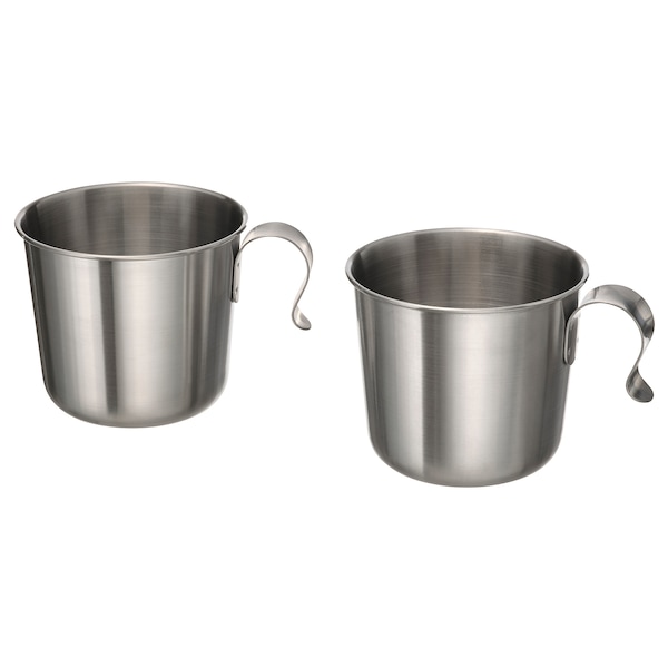 IKEA GRILLTIDER mug, stainless steel, 11 oz, 2 pack , IKEA Sale | 47239JZKP