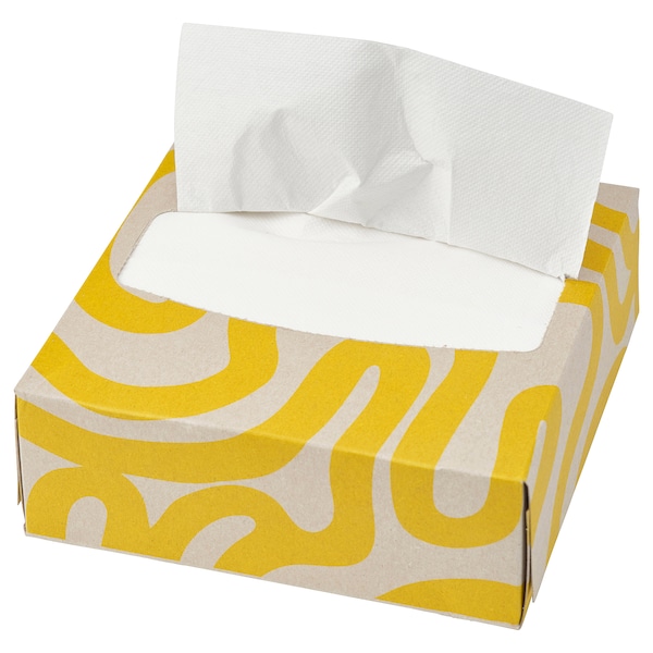 IKEA GROPLÖJA paper napkin, patterned yellow/light brown, 6 ¼x12 ½ in, 100 pack , IKEA Sale | 70586RMOG