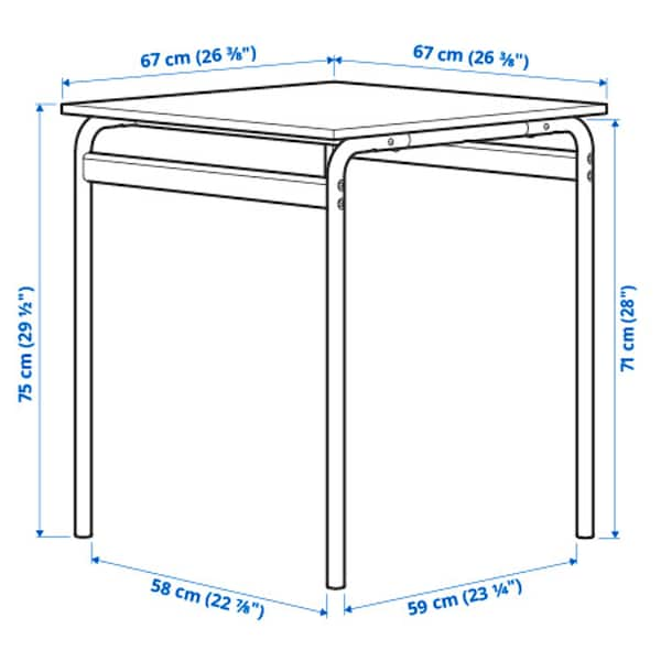 IKEA GRÅSALA table, gray/gray, 26 3/8x26 3/8x29 1/2 in , IKEA Sale | 62803OEMC