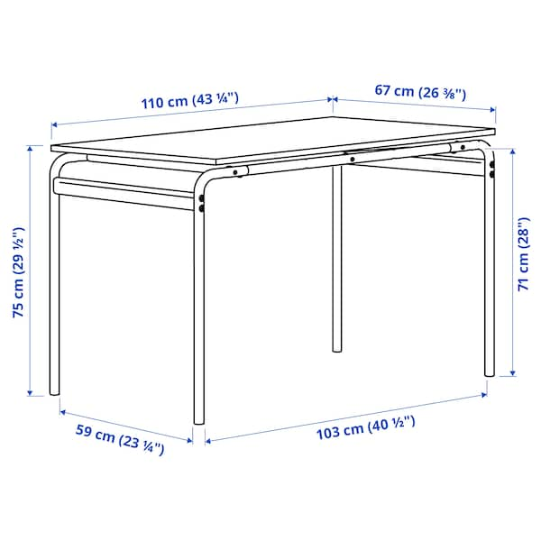 IKEA GRÅSALA table, gray/gray, 43 1/4x26 3/8x29 1/2 in , IKEA Sale | 08391RLEA