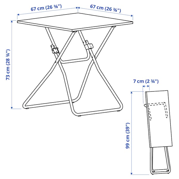 IKEA GUNDE folding table, black, 26 3/8x26 3/8 in , IKEA Sale | 10635JIOQ