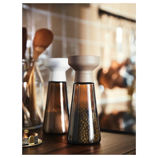 IKEA HALVTOM spice mill, glass/brown, 7 ½ in, 2 pack , IKEA Sale | 65479BYWJ