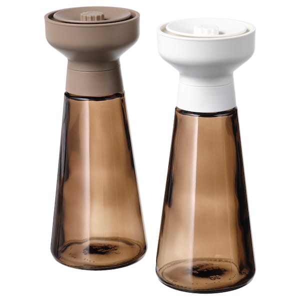 IKEA HALVTOM spice mill, glass/brown, 7 ½ in, 2 pack , IKEA Sale | 65479BYWJ