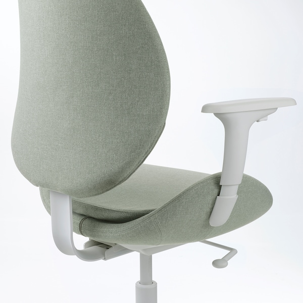 IKEA HATTEFJÄLL office chair with armrests, Gunnared light green/white , IKEA Sale | 21406BLIS