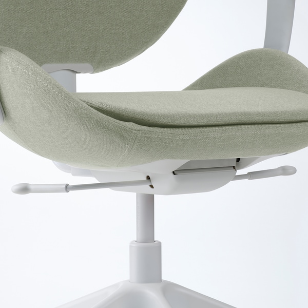 IKEA HATTEFJÄLL office chair with armrests, Gunnared light green/white , IKEA Sale | 21406BLIS