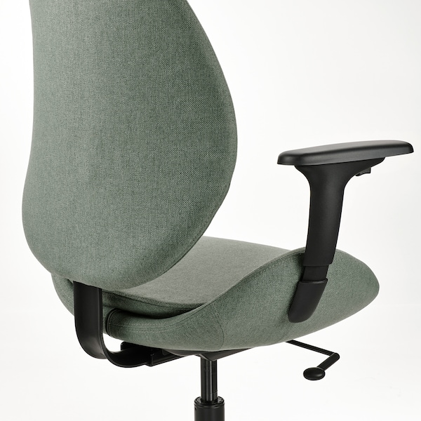 IKEA HATTEFJÄLL office chair with armrests, Gunnared green/black , IKEA Sale | 50324TFVI