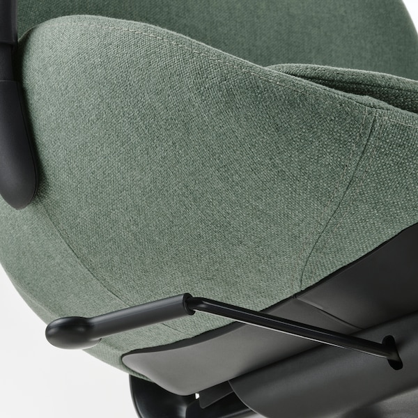 IKEA HATTEFJÄLL office chair with armrests, Gunnared green/black , IKEA Sale | 50324TFVI