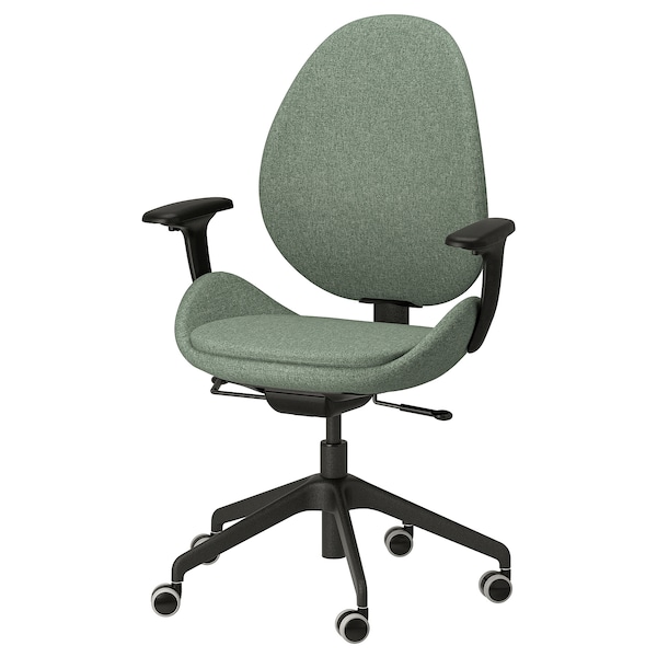 IKEA HATTEFJÄLL office chair with armrests, Gunnared green/black , IKEA Sale | 50324TFVI