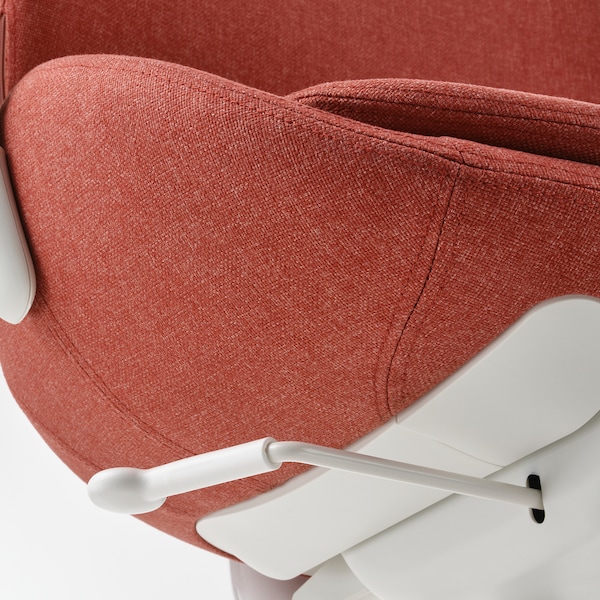 IKEA HATTEFJÄLL office chair with armrests, Gunnared red/white , IKEA Sale | 12957MBDU