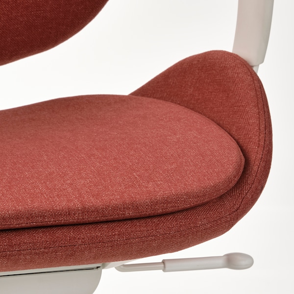 IKEA HATTEFJÄLL office chair with armrests, Gunnared red/white , IKEA Sale | 12957MBDU