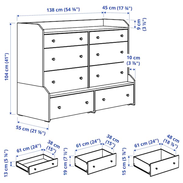 IKEA HAUGA 8-drawer dresser, white, 54 3/8x41 in , IKEA Sale | 75420TDOG