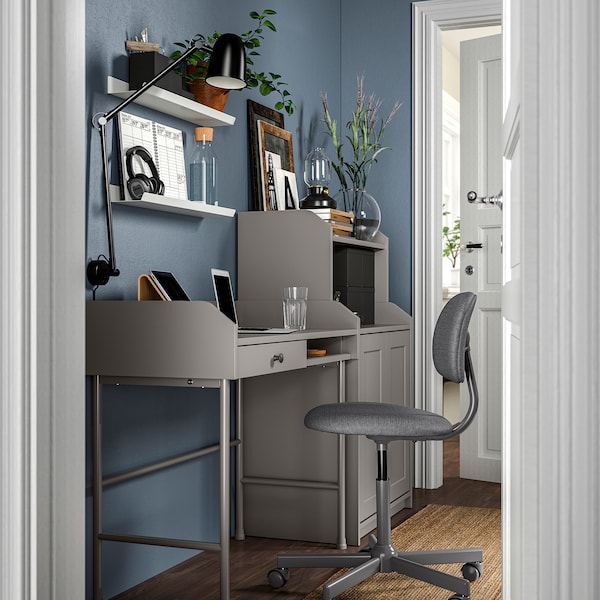 IKEA HAUGA desk, gray, 39 3/8x17 7/8 in , IKEA Sale | 04751VXSU