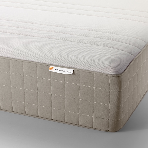 IKEA HAUGESUND spring mattress, medium firm/dark beige, Queen , IKEA Sale | 53726QMLN