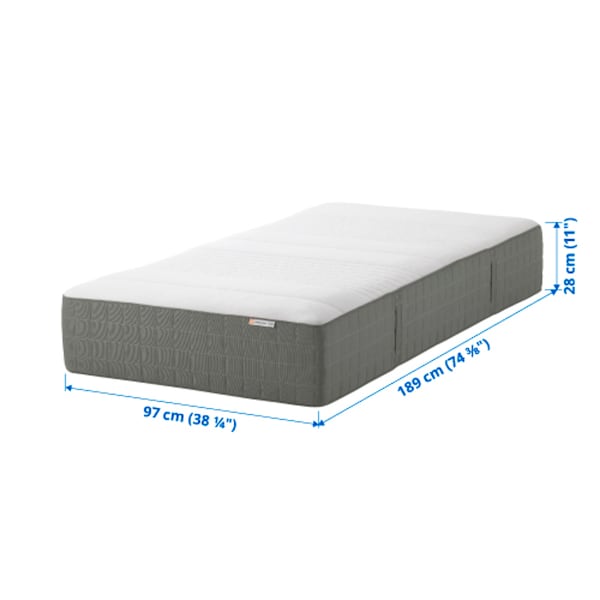 IKEA HAUGSVÄR hybrid mattress, plush/dark gray, Twin , IKEA Sale | 09574MXKP