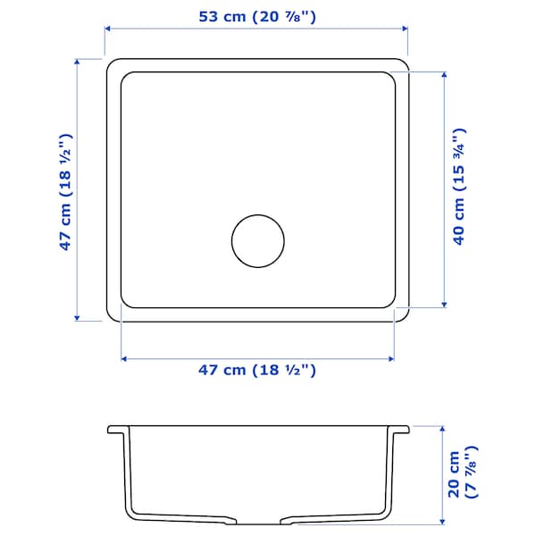 IKEA HAVSEN sink, white, 21x19 in , IKEA Sale | 80762ZDGN