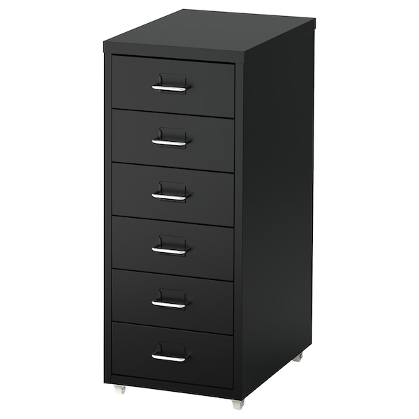 IKEA HELMER Drawer unit on casters, black, 11x27  1/8 in , IKEA Sale | 48329AQKX