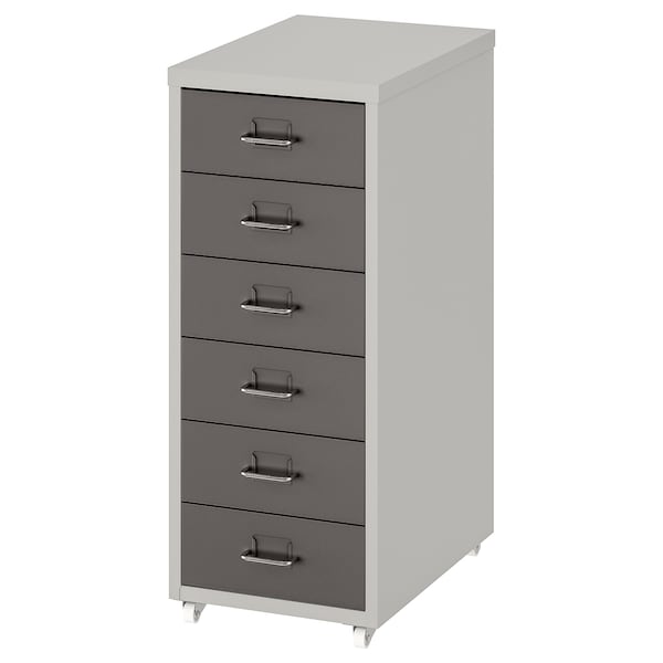 IKEA HELMER drawer unit on casters, dark gray/light gray, 11x27 1/8 in , IKEA Sale | 79605HQPO