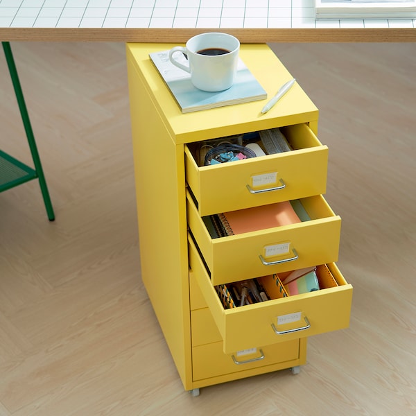 IKEA HELMER drawer unit on casters, yellow, 11x27 1/8 in , IKEA Sale | 27591VCLK