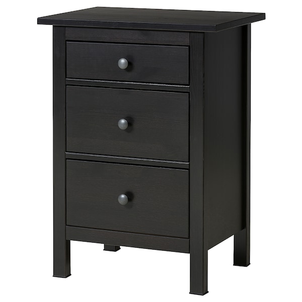 IKEA HEMNES 3-drawer chest, black-brown, 22 7/8x31 1/8 in , IKEA Sale | 20836KYRN