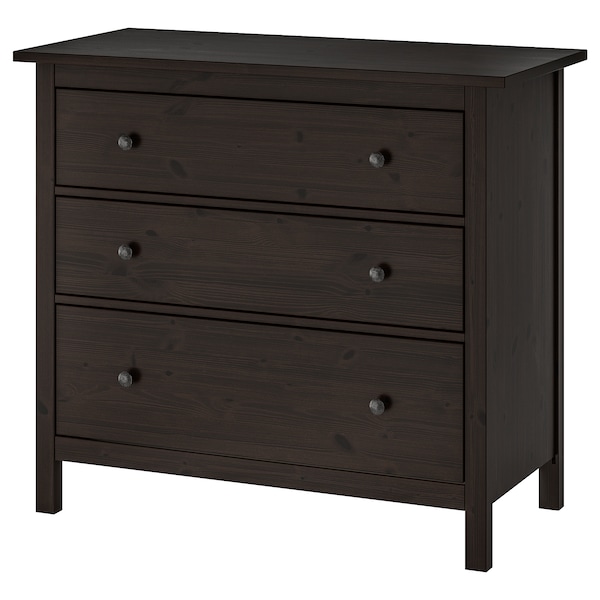 IKEA HEMNES 3-drawer chest, black-brown, 42 1/2x37 3/4 in , IKEA Sale | 03259CAHS