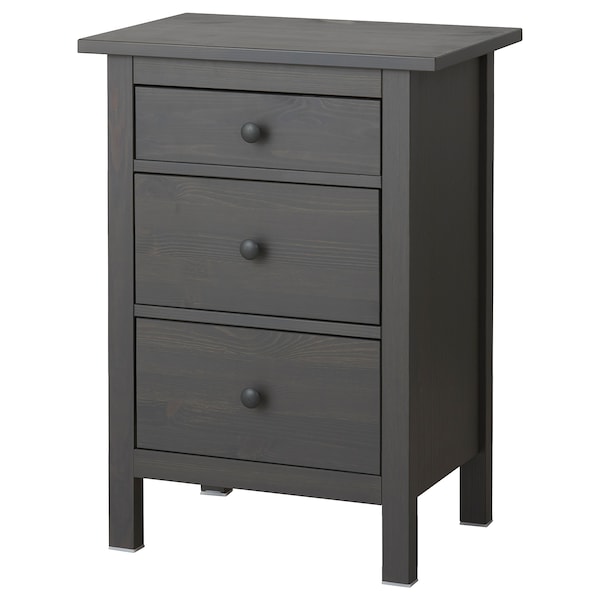 IKEA HEMNES 3-drawer chest, dark gray stained, 22 7/8x31 1/8 in , IKEA Sale | 30586QBIJ