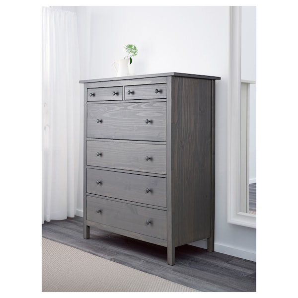 IKEA HEMNES 6-drawer chest, dark gray, 42 1/2x51 5/8 in , IKEA Sale | 08432RXUH