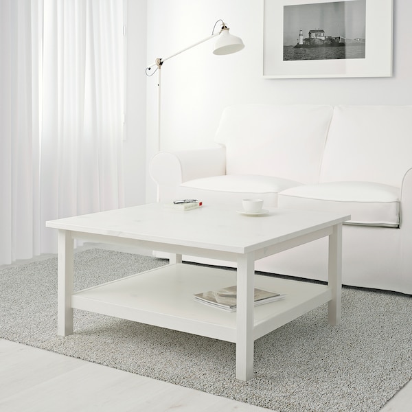 IKEA HEMNES Coffee table, white stain white, 35  3/8x35  3/8 in , IKEA Sale | 80425ZOUB