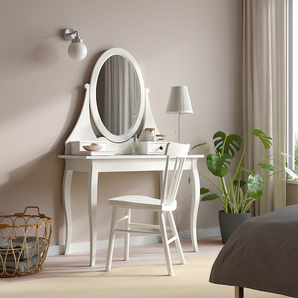 IKEA HEMNES Dressing table with mirror, white, 39  3/8x19  5/8 in , IKEA Sale | 35068RZUJ