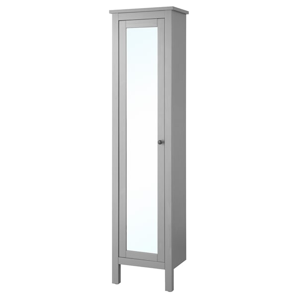 IKEA HEMNES High cabinet with mirror door, gray, 19  1/4x12  1/4x78  3/4 in , IKEA Sale | 04137UDCO