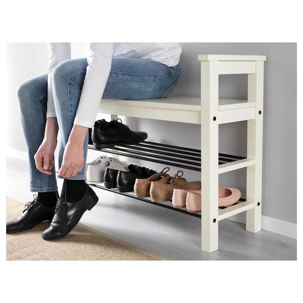 IKEA HEMNES bench with shoe storage, white, 33 1/2x12 5/8x25 5/8 in , IKEA Sale | 34012CFAS