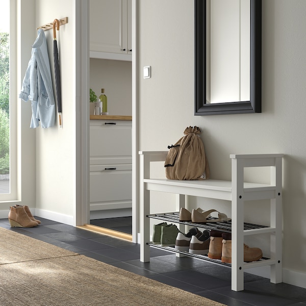 IKEA HEMNES bench with shoe storage, white, 33 1/2x12 5/8x25 5/8 in , IKEA Sale | 34012CFAS