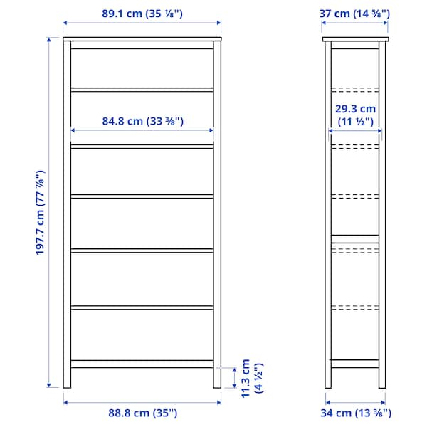 IKEA HEMNES bookcase, red stained/light brown stained, 35 3/8x77 1/2 in , IKEA Sale | 80931JWSL