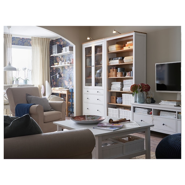 IKEA HEMNES bookcase, white stain/light brown, 35 3/8x77 1/2 in , IKEA Sale | 95426LCKZ