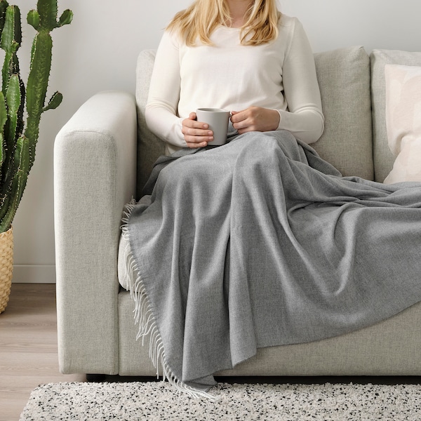 IKEA HOLMVI throw, gray, 47x63 in , IKEA Sale | 81790XRYN