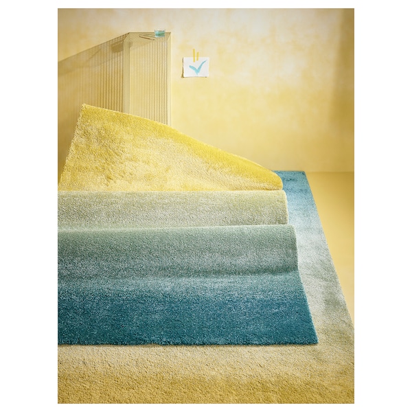 IKEA HOTELLRUM rug, high pile, blue/green yellow, 5'3 inx7'7 in , IKEA Sale | 17894KYAX