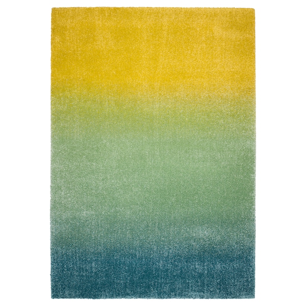 IKEA HOTELLRUM rug, high pile, blue/green yellow, 5\'3 inx7\'7 in , IKEA Sale | 17894KYAX