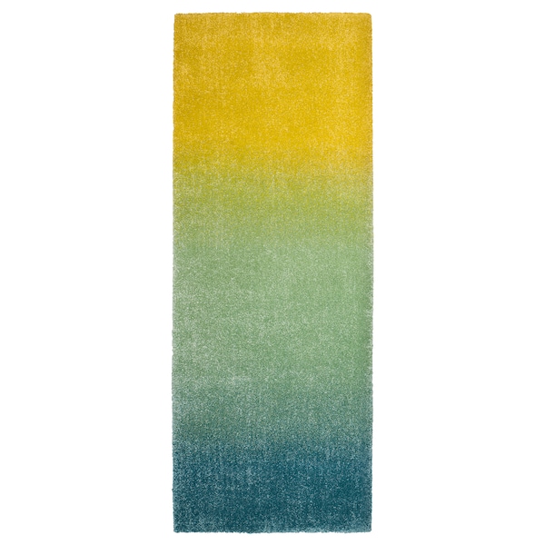 IKEA HOTELLRUM rug, high pile, blue/green yellow, 2\'7 inx6\'7 in , IKEA Sale | 84750JNQA