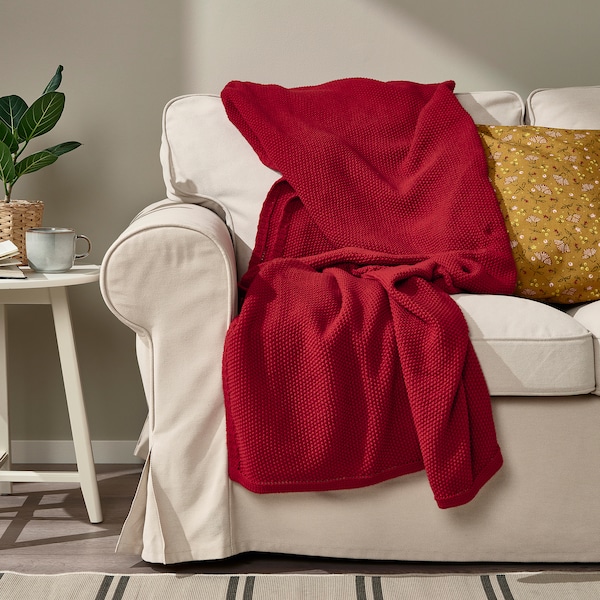 IKEA HUMLEMOTT throw, dark red, 51x67 in , IKEA Sale | 63294KLJF