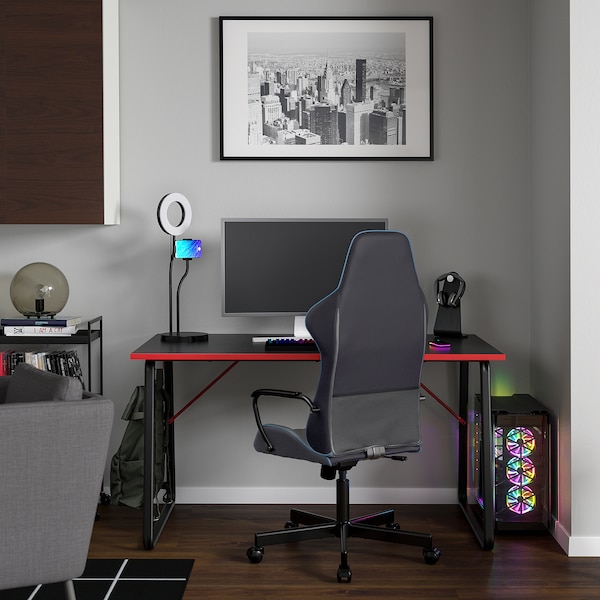 IKEA HUVUDSPELARE / UTESPELARE gaming desk and chair, black , IKEA Sale | 18674UDYR