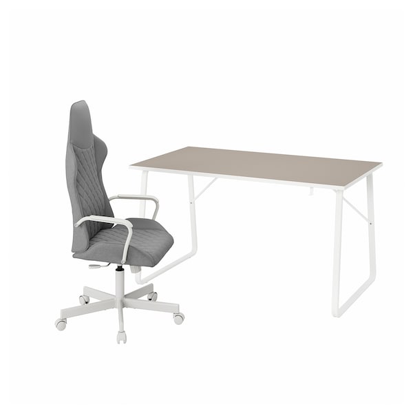 IKEA HUVUDSPELARE / UTESPELARE gaming desk and chair, beige/gray , IKEA Sale | 36704NOBT