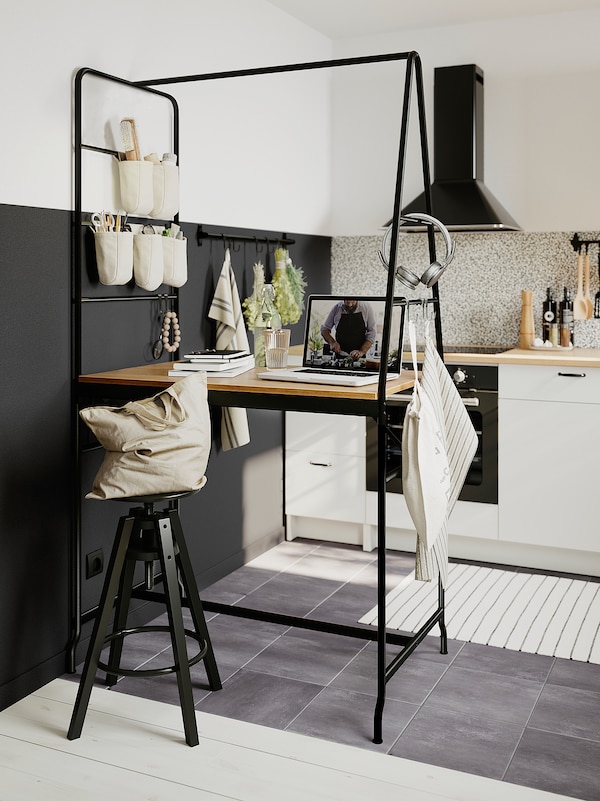 IKEA HÅVERUD table with storage ladder, black , IKEA Sale | 92041RWSK