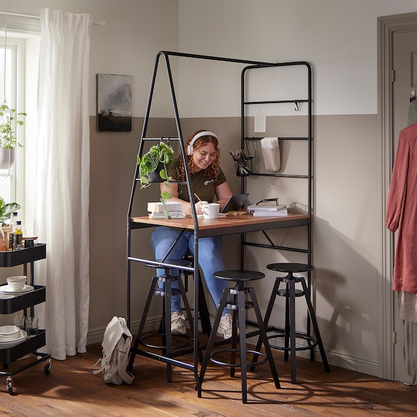 IKEA HÅVERUD table with storage ladder, black , IKEA Sale | 92041RWSK