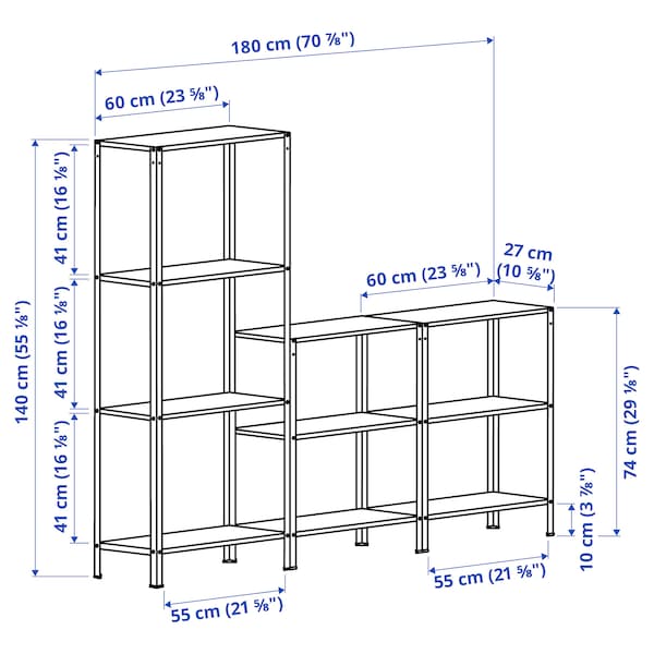 IKEA HYLLIS shelf unit, indoor/outdoor, 70 7/8x10 5/8x29 1/8-55 1/8 in , IKEA Sale | 95206SIJQ