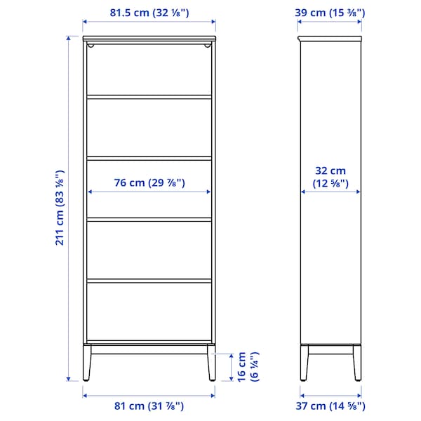 IKEA IDANÄS bookcase, dark brown stained, 31 7/8x15 3/8x83 1/8 in , IKEA Sale | 36189ZSTH