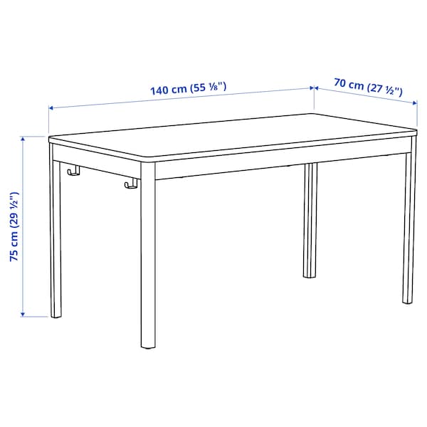 IKEA IDÅSEN table, black/dark gray, 55 1/8x27 1/2x29 1/2 in , IKEA Sale | 01245ALYT