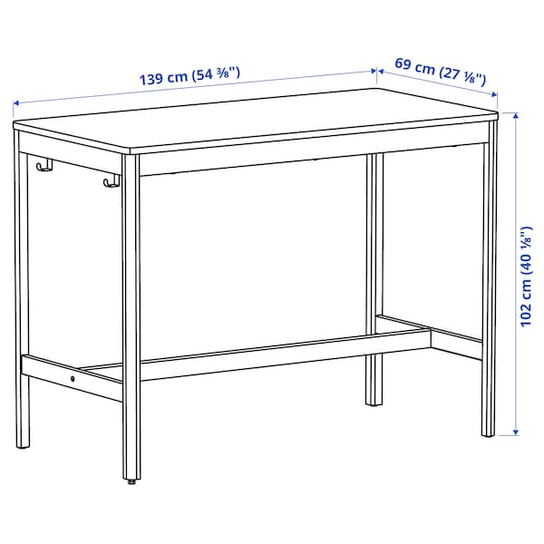 IKEA IDÅSEN underframe for table top, dark gray, 54 3/4x27 1/8x40 1/8 in , IKEA Sale | 39120IULM