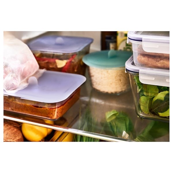 IKEA IKEA 365+ food container with lid, rectangular glass/silicone, 34 oz , IKEA Sale | 81572VPIT