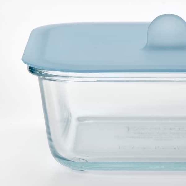 IKEA IKEA 365+ food container with lid, square glass/silicone, 20 oz , IKEA Sale | 70568HBCN